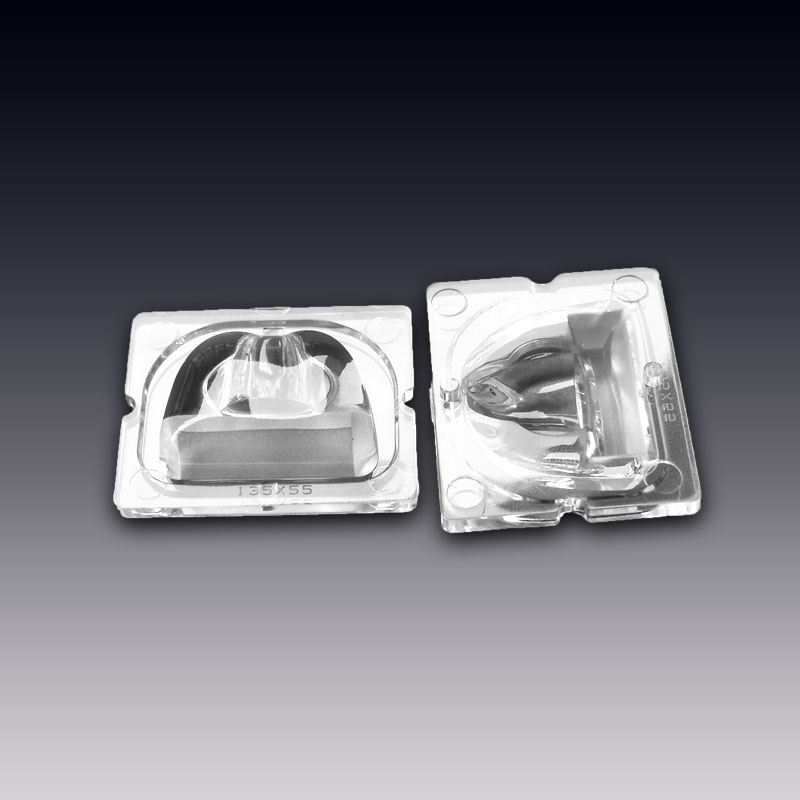 Lente LED de iluminación callejera individual asimétrica de 55x135 grados para LEDs CREE XML, XHP50 | Federal 5050 | 5050 (HX-ALD25-13555)