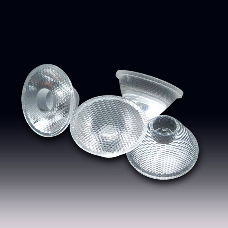 Lente LED de óptica TIR PMMA y PC de ∅29 mm para LEDs RGBW 3030, 3535, 5050, 7070, 9090 (Serie HX-MTGxx)